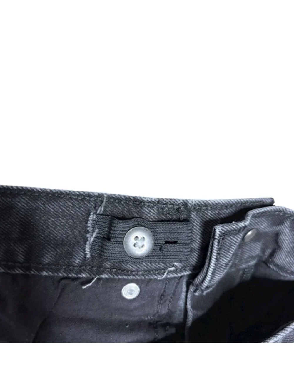 Old Navy Baggy Wide Leg Jeans Boys Size 14 Black Adjustable Waist